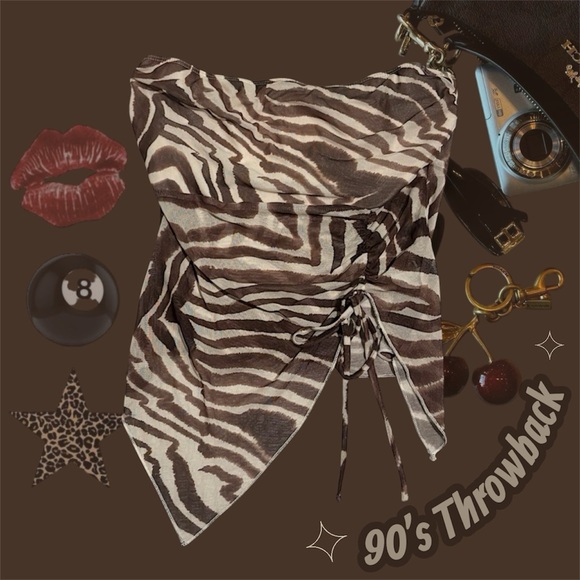 Tops - Y2K SLEEVELESS MESH LEOPARD TOP